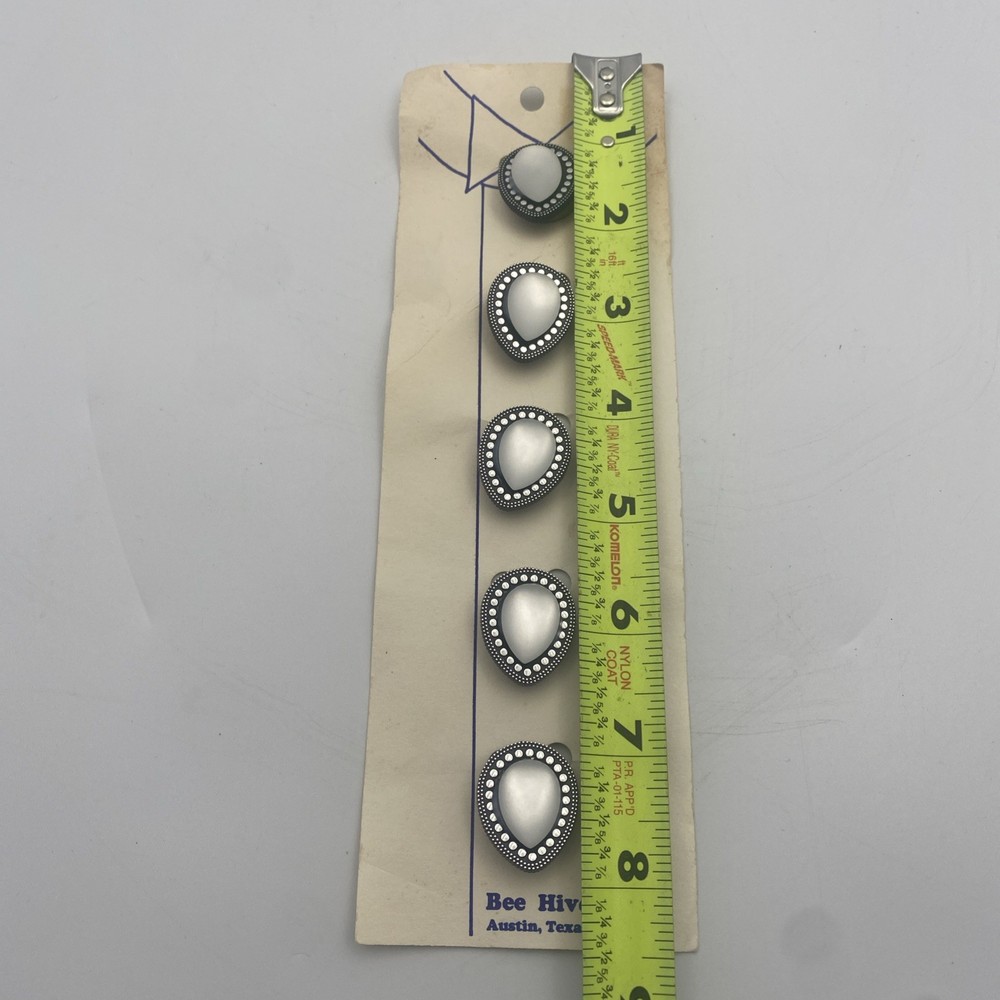 VINTAGE Tear Drop Silver & White Button Covers 1990s Bee Hive Austin Texas