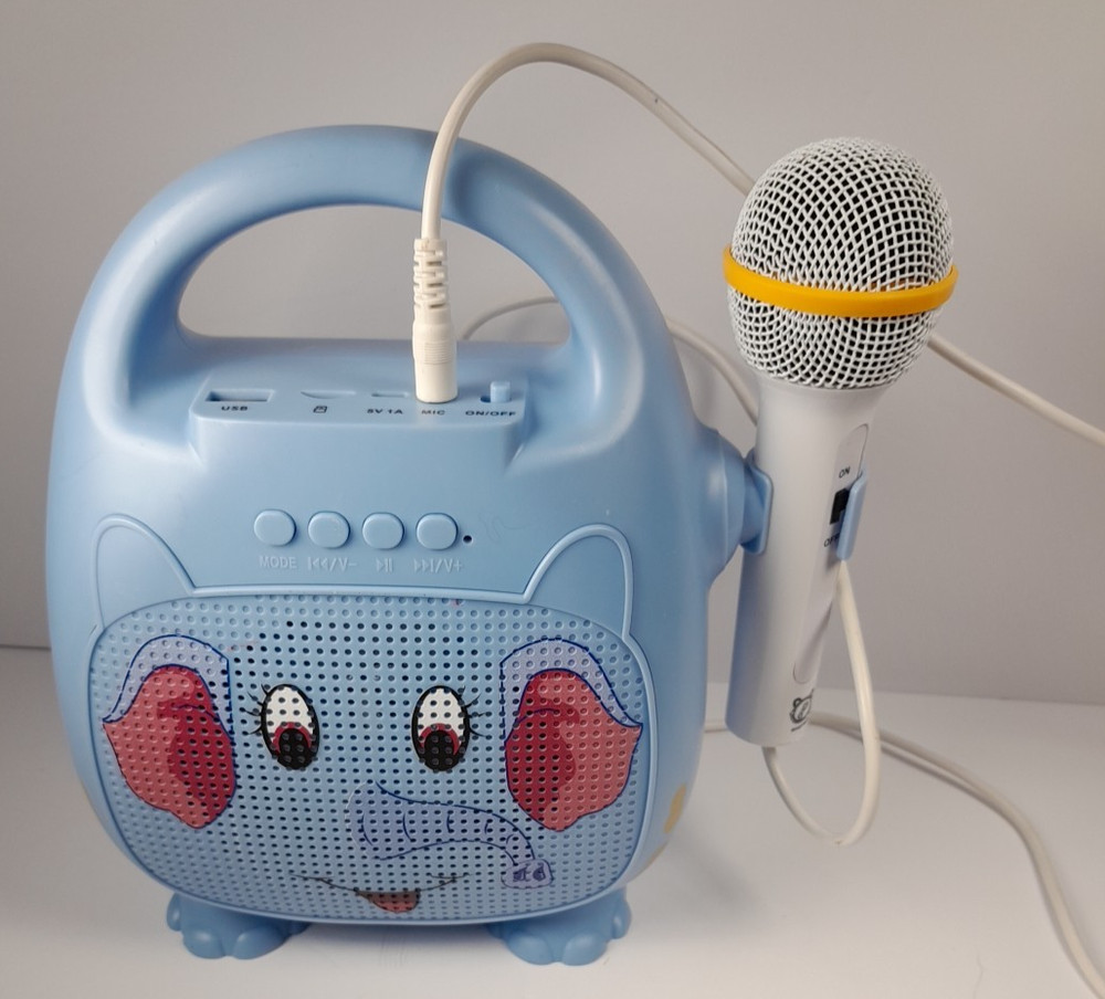 Singimals Kids Karaoke Speaker with Microphone Elephant and Bear