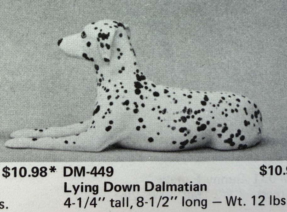 VINTAGE DUNCAN CERAMIC MOLD #DM-449 LYING DOWN DALMATIAN