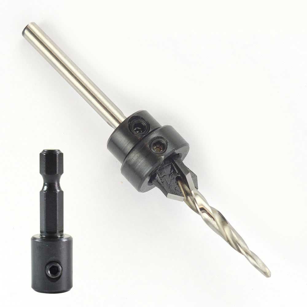 #8 Complete Countersink W/Taper Drill & Quick-Change 1/4" Hex Shank Adapter