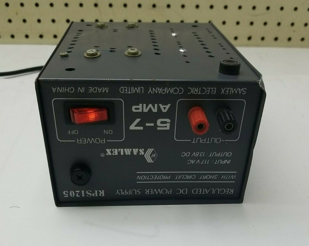 SAMLEX RPS 1205 REGULATED DC POWER SUPPLY 5-7 AMP 12V Fully Functional