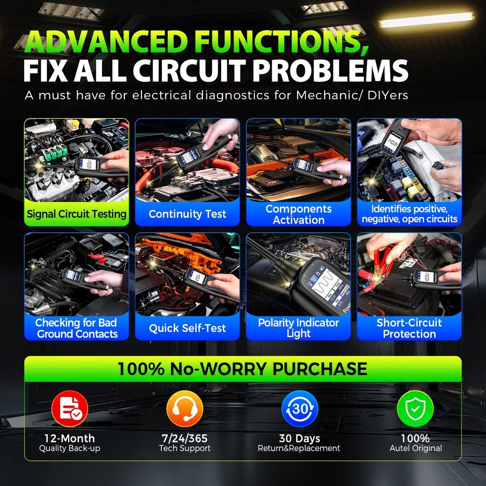 Autel PowerScan PS100 Diagnostic Electrical System 12/24V Circuit Tester Tool