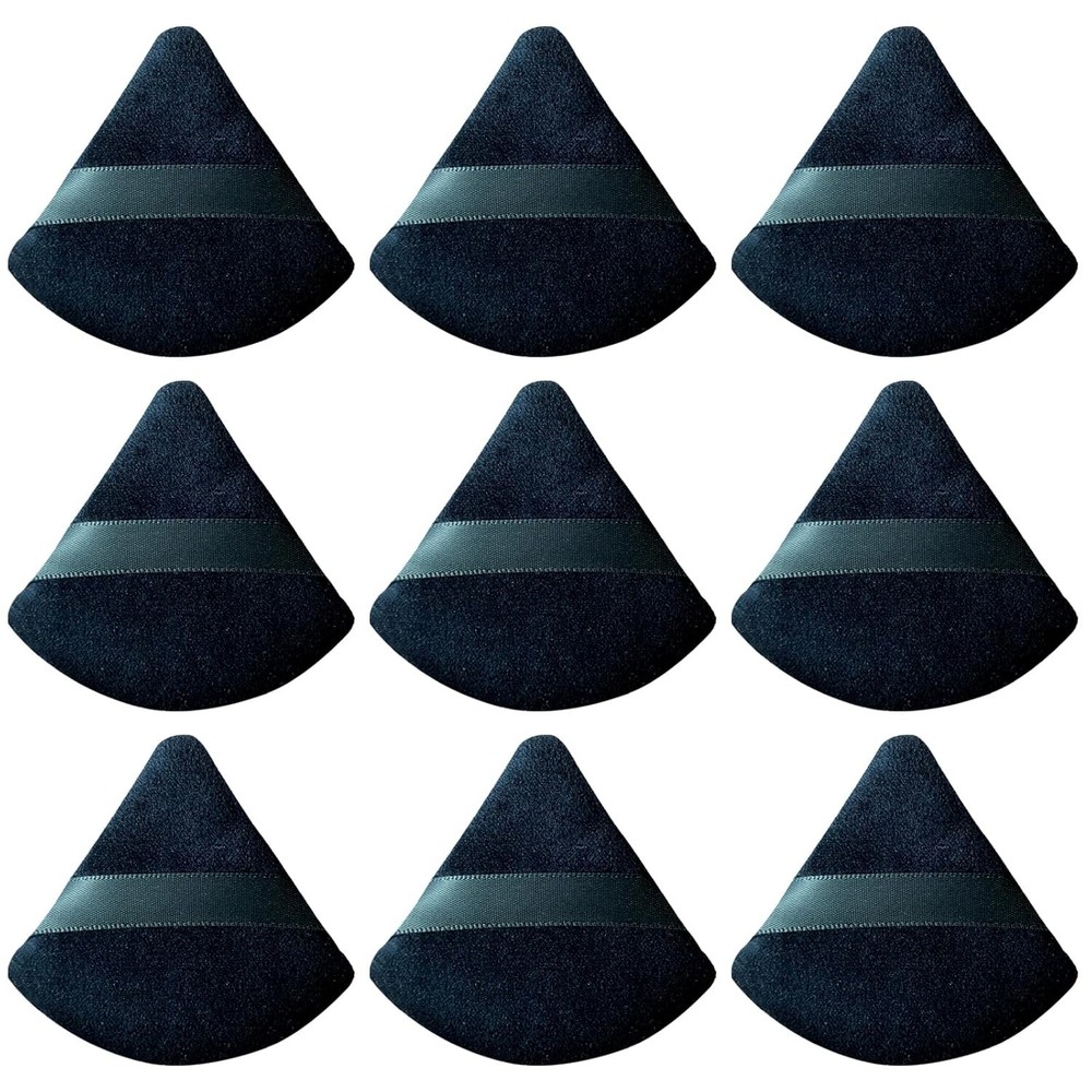 9-Pack Triangle Powder Puffs for Loose Powder Makeup Application
