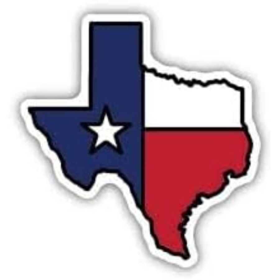 Texas USA State Solid Sticker Vinyl Waterproof 5" | Cup Cooler Box Decal Flag