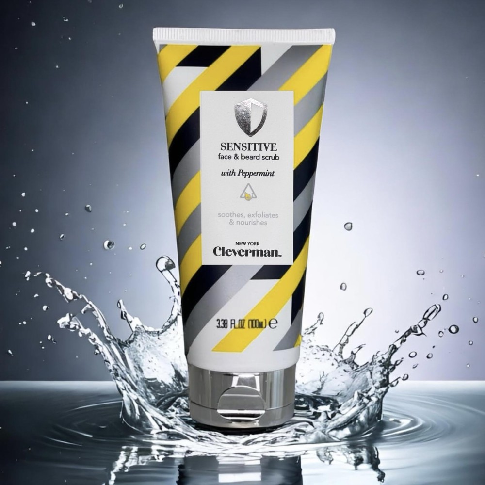 Sensitive Face And Beard Scrub For Men 100ml Peppermintinfused Exfoliating Facia