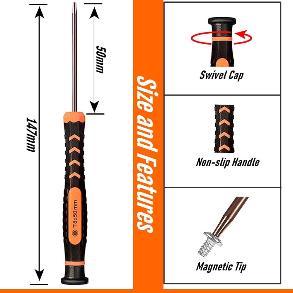 T8 Torx Screwdriver, TEMAN TR8 Torx Security Screwdriver for book,