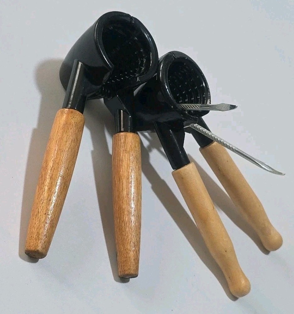 2 Nut Cracker and wooden handle , Walnut Cracker Tool for Pecans Nuts With Picks