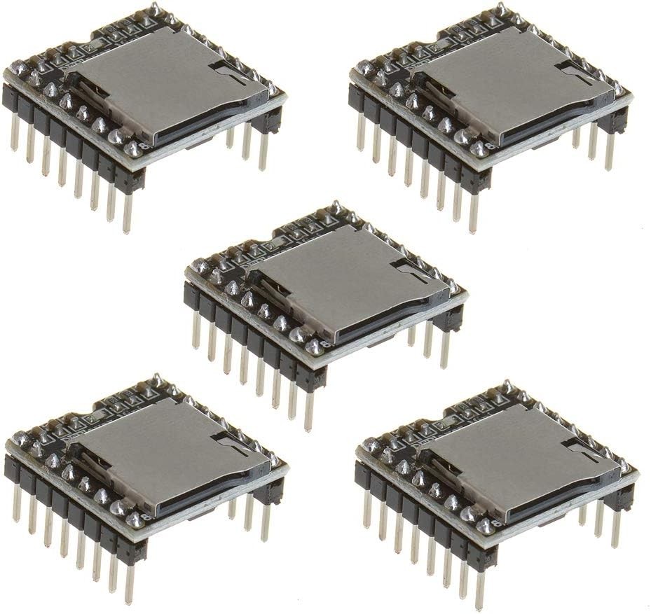 5PCS YX5200 DFPlayer Mini MP3 Player Module Voice Decode Board Black