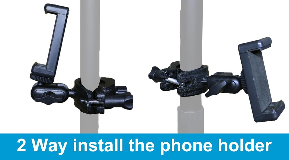 Hocoder Phone Holder for Mic Stand Clamp Single - Holder, Black