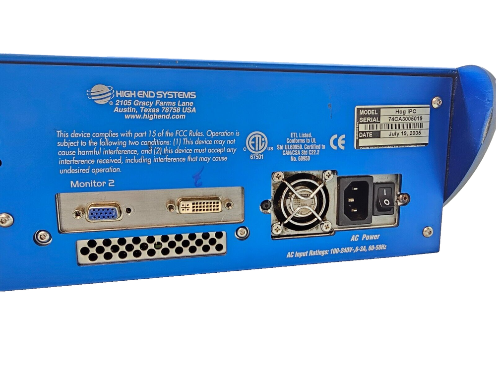 High End Systems Hog iPC Stage Theater Lighting Console Controller Hog3PC Hog2PC