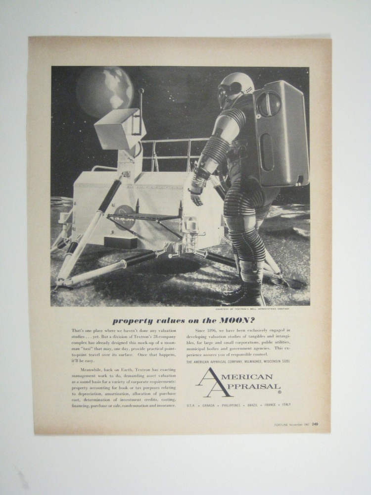 NASA Moon Lander Astronaut Property Values Advertisement Space Explore Print 196