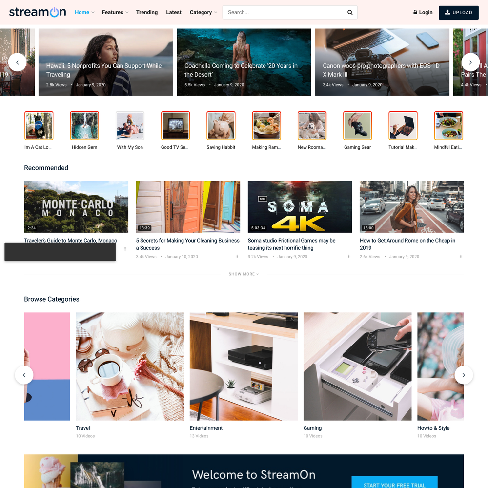 Stream Video Website Design with Free 5GB VPS Web Hosting