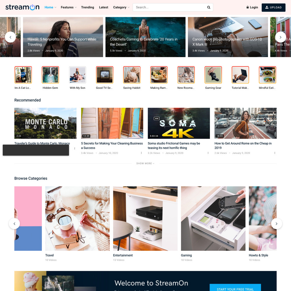 Stream Video Website Design with Free VPS Web Hosting and Installation