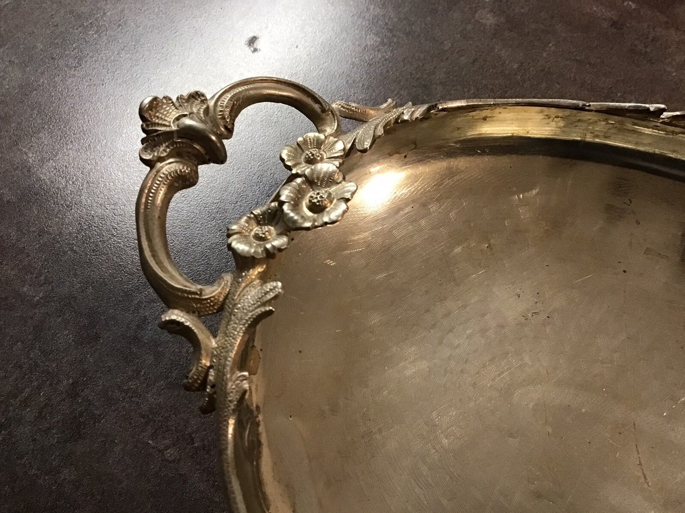 Antique Solid Sterling Silver Hand Made German Ornate footed Central piece