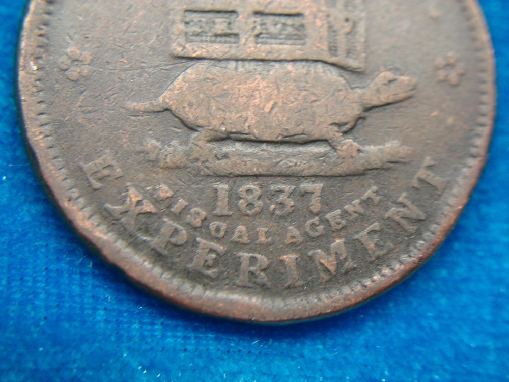 1837 COPPER U.S. HARD TIMES TOKEN - EXECUTIVE EXPERIMENT