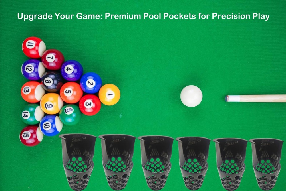 6 PCS Large Capacity Heavy Duty Plastic Web Pool Table Pockets Replacement