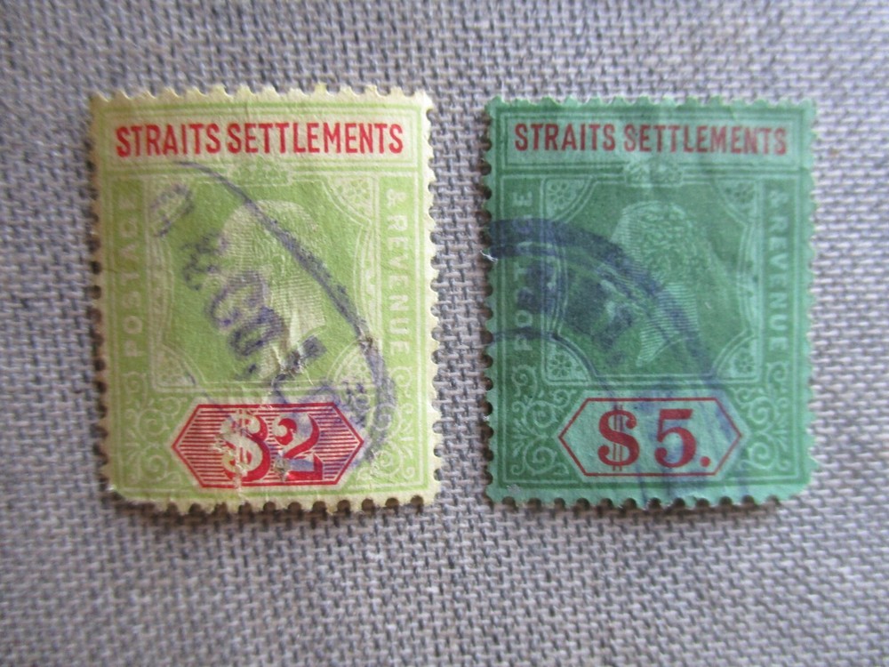 Strait Settlements, Scott# 200-201, used
