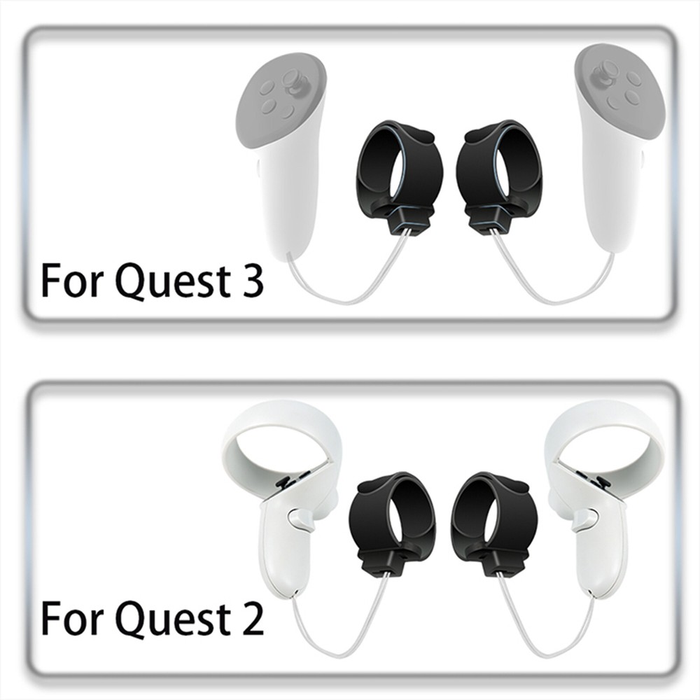 For Meta Quest 3 2 VR Controllers Handle Grip Strap Anti-Drop Ring Joystick Caps