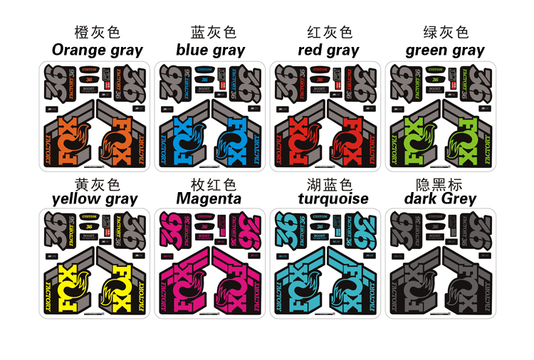 New 2018 FOX 34 Fork Stickers Pack Decals kit