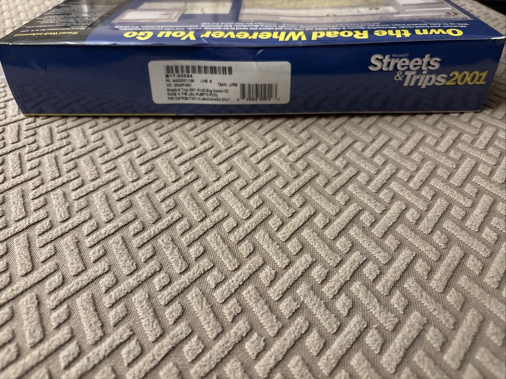 Vintage New Sealed Microsoft Streets & Trips 2001 PC Software Program