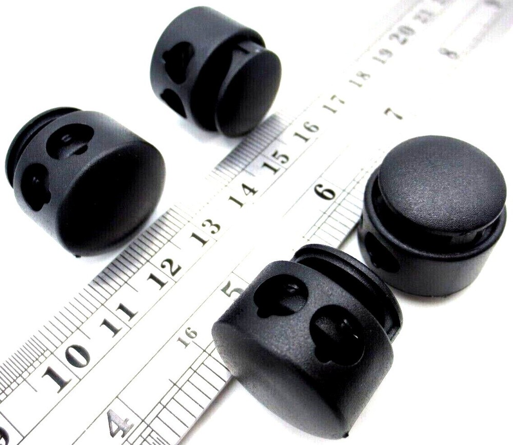 Spring Loaded 2 Hole Draw String Slide Lock fits up to 7/32" Thick Cord PREMIUM