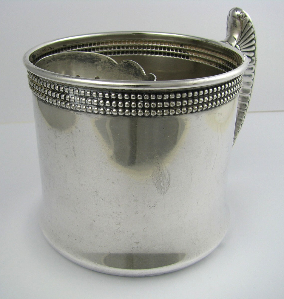 GORHAM SILVER PLATED CUP w/ STRAINER SILVER SOLDERED CUP ca1870s No Mono 300ml.