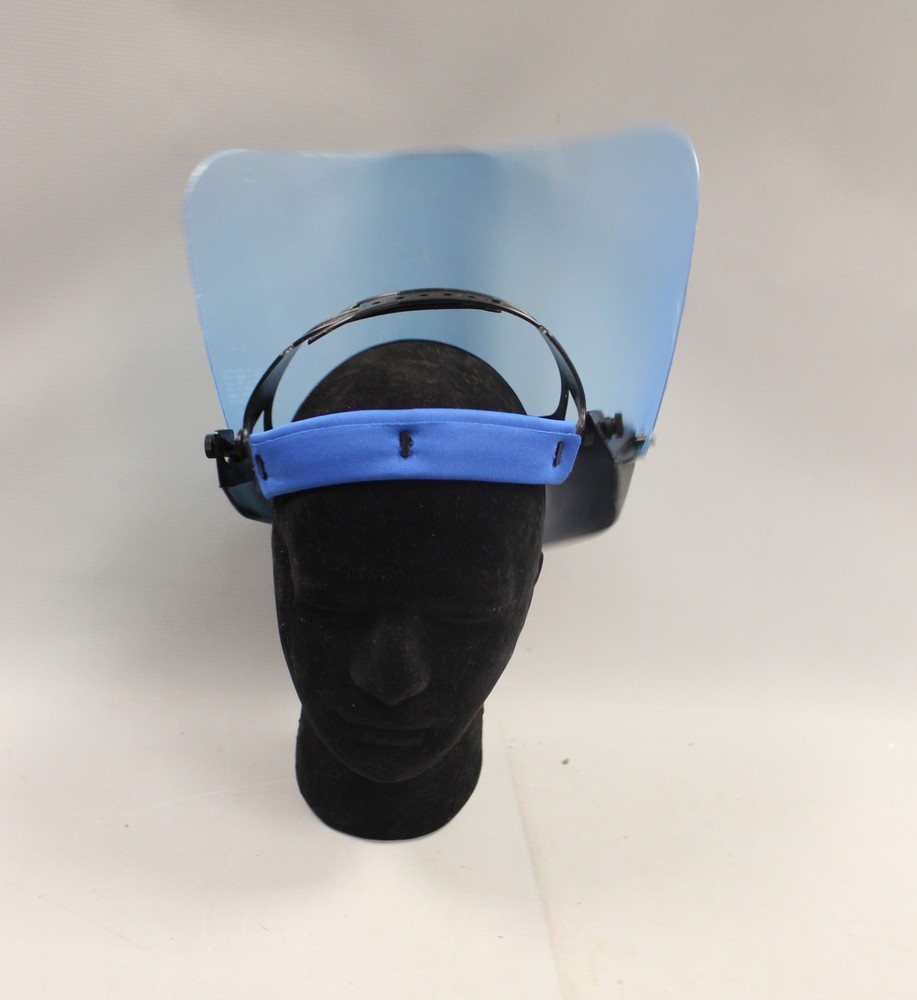 Full Face Shield with Head Strap - Blue - Used