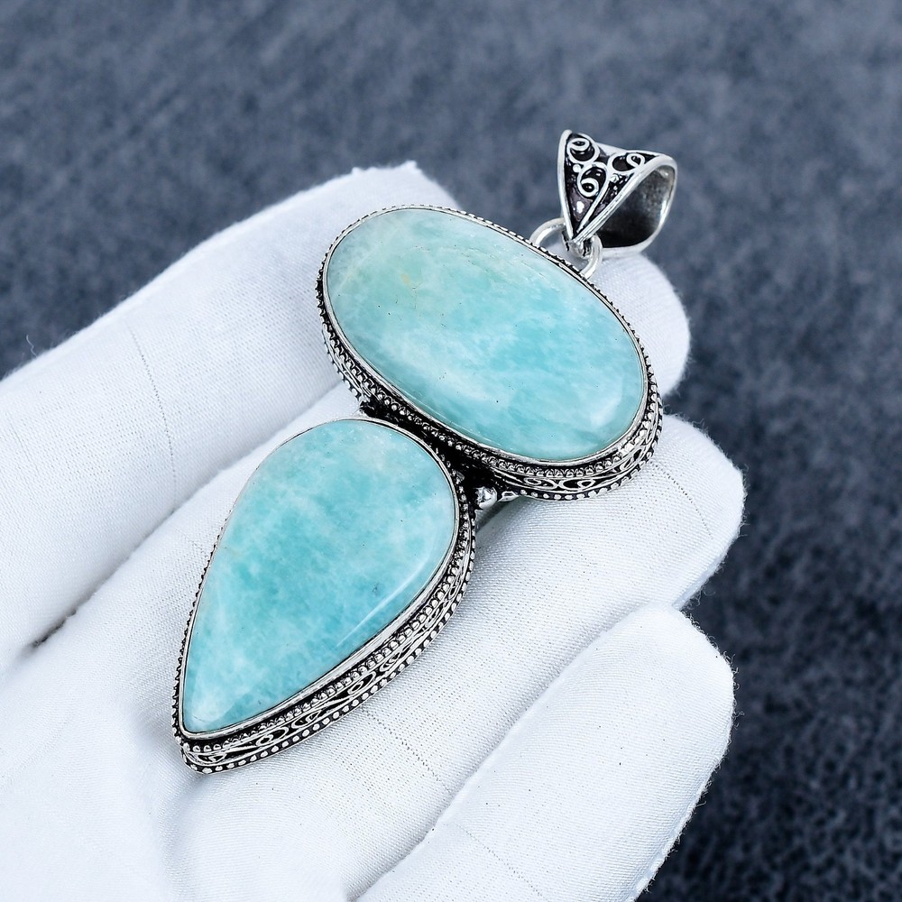 Amazonite Gemstone Handmade 925 Sterling Silver Pendant, Gemstone, Gift