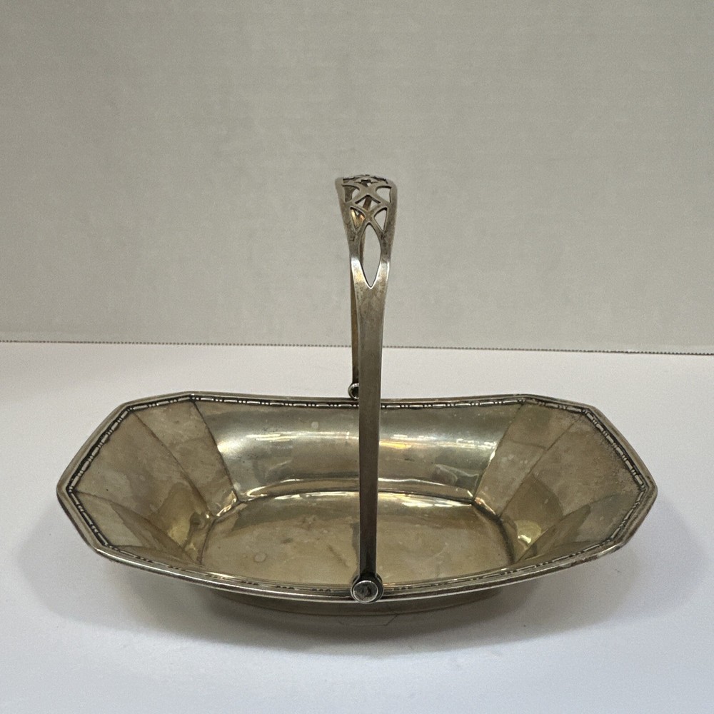 WEBSTER STERLING SILVER HANDLED BASKET BOWL ART DECO