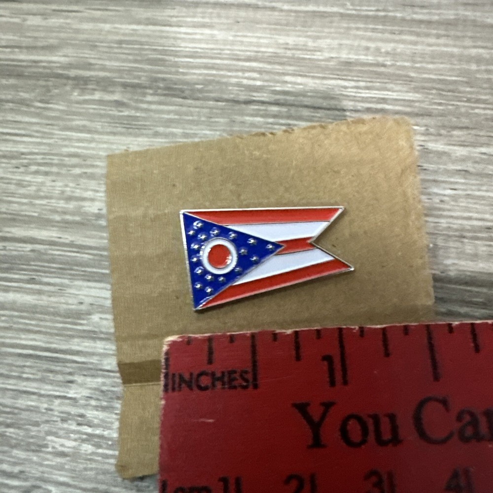 Vintage Ohio State Flag Lapel Pin 1"
