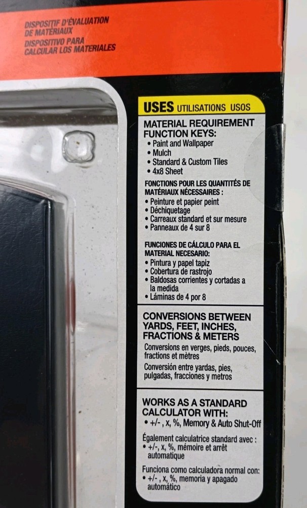Black & Decker Marksman Material Estimator Calculator Model BDCAL100 - New