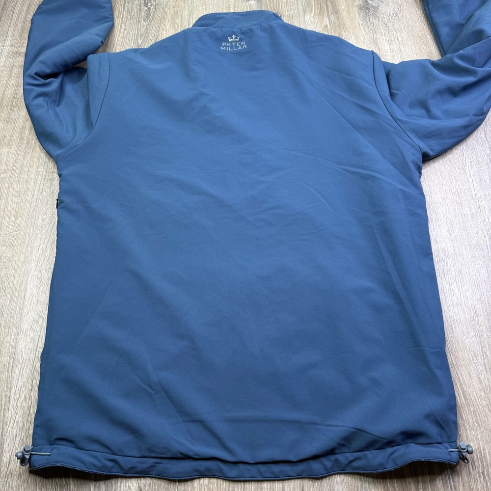 Peter Millar Crown Sport Mens Blue Performance 1/4 Zip Stretch Pullover Size M