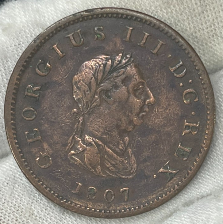1807 Great Britain Half penny Coin High Value