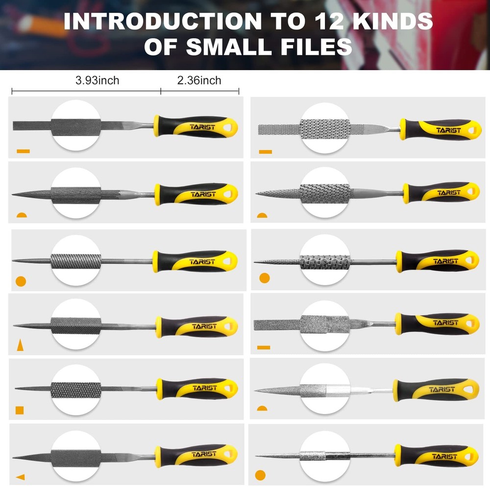 19pcs Metal & Rasp File Set With Tool Bag Includes Flat/halfround/round/triangle