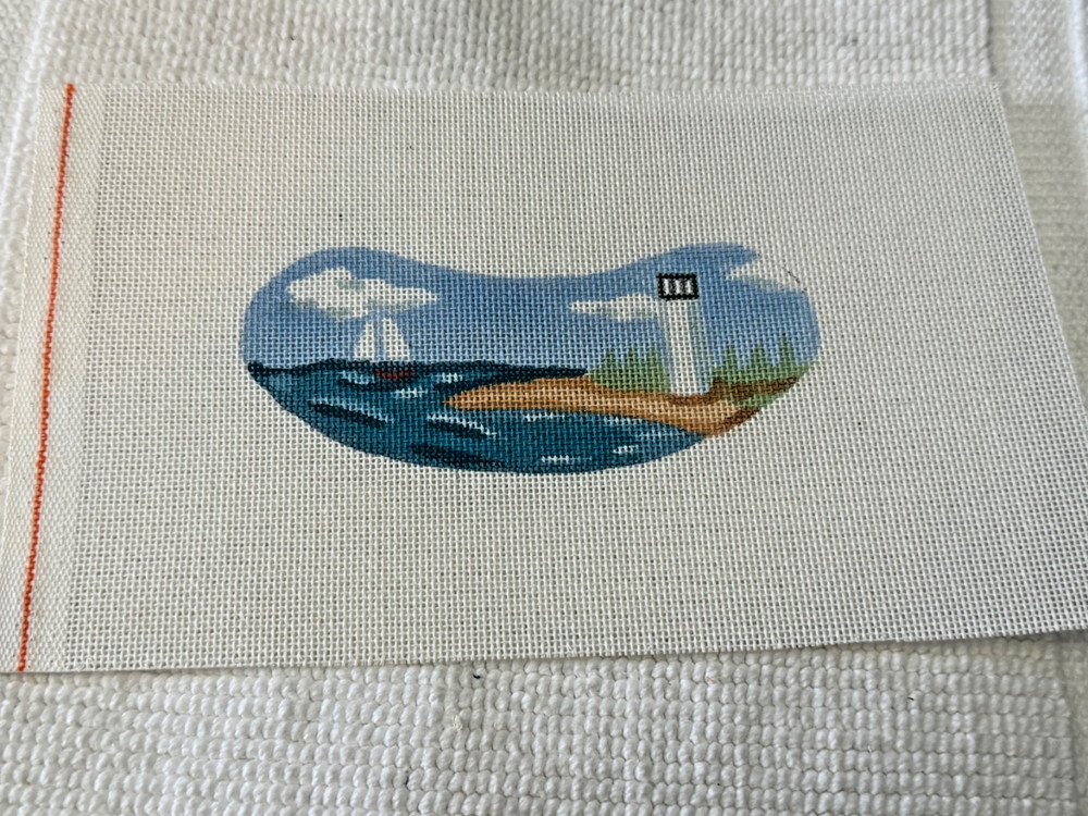 HP NEEDLEPOINT LIGHTHOUSE AND SAILBOAT