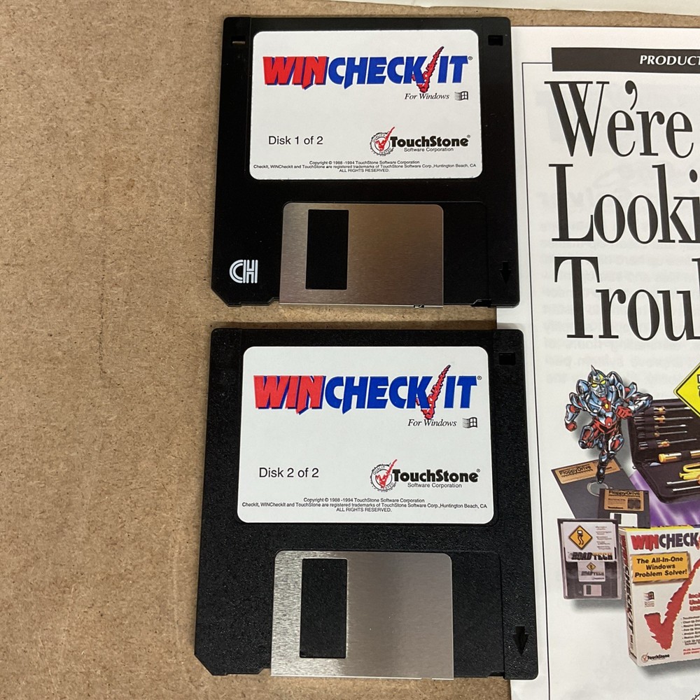 WinCheck It All-In-One Windows 3.1 Problem Solver 3.5” Disks Vintage Computing
