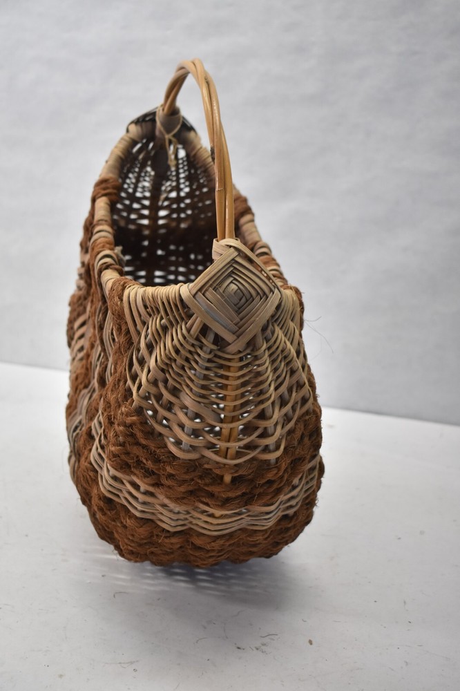 Woven Basket Accessory Weave One Handle Half-Circle Design 14" W x 11"