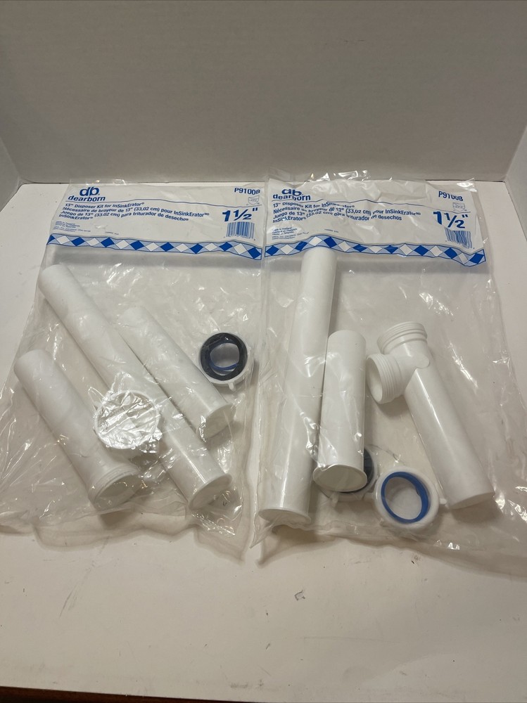 Dearborn   P9100B 1-1/2" Plastic  Disposer Disposal Kit White Sealed  2 Pkg