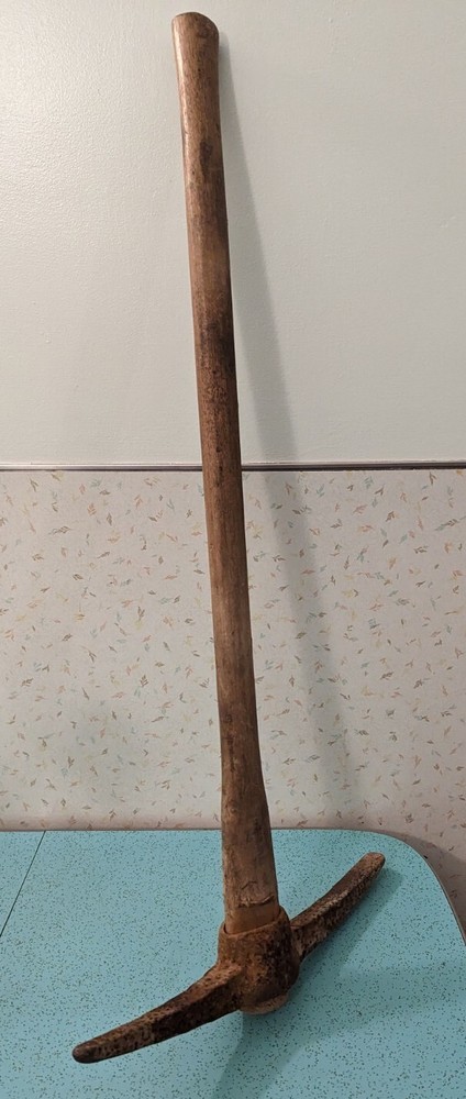 Antique Pick Axe Square Nails Just Over 3' Primitive