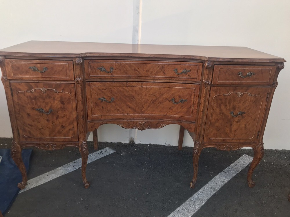Vintage Antique Carved Cabinet Buffet Sideboard .