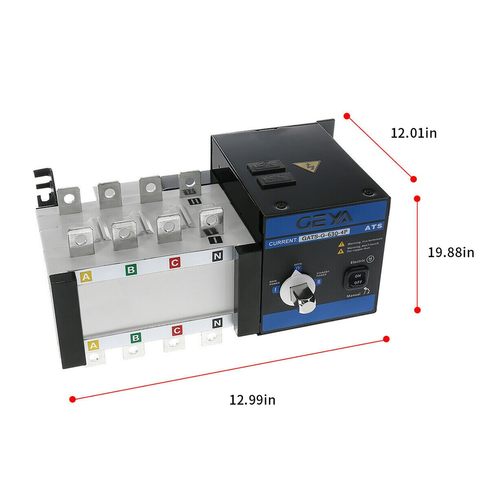 Industrial Automatic Transfer Switch 400A 4 Poles 110V 220V Grid to AC Generator