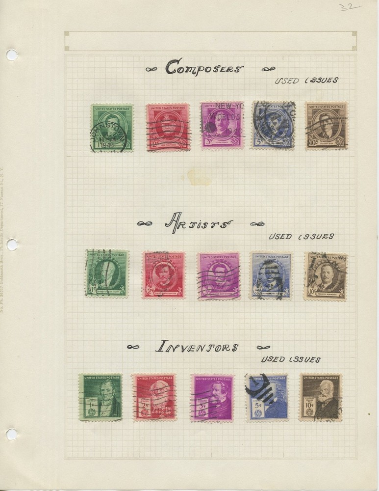 1940 FAMOUS AMERICANS, MNH & USED SETS
