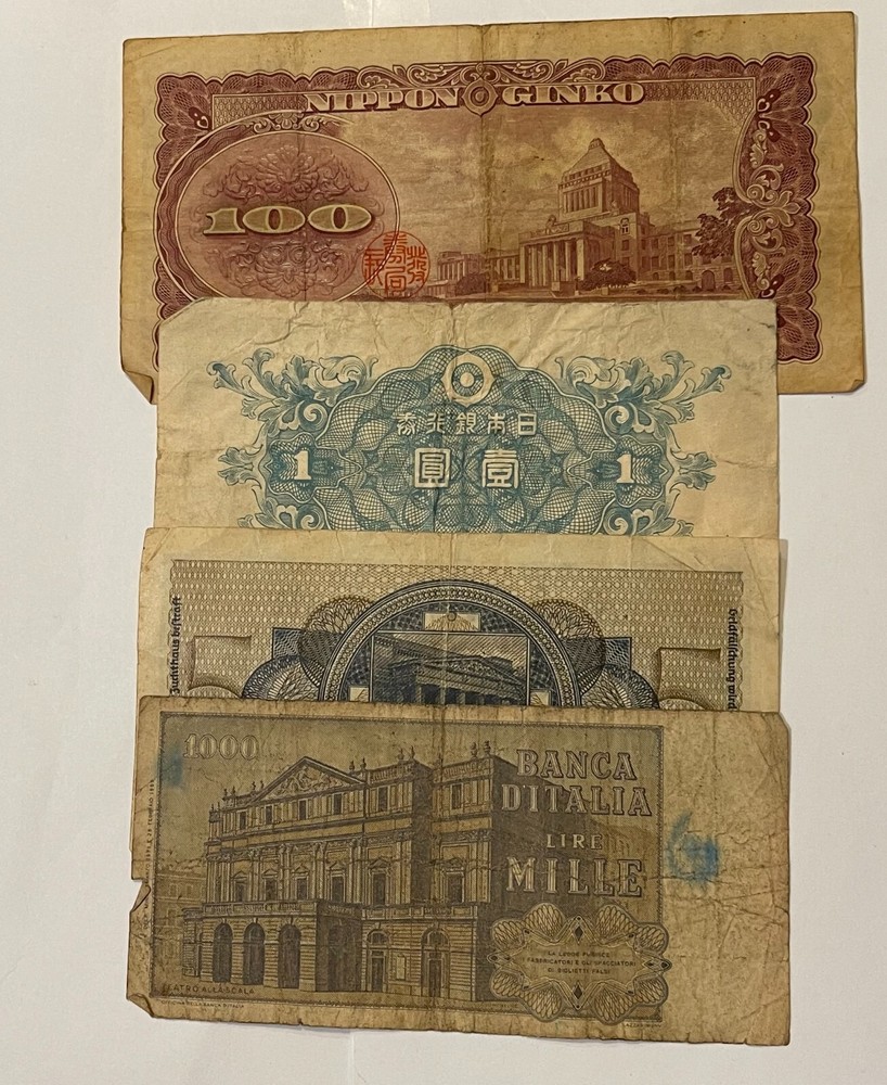 Old Foreign Currency (#607) 12 different lower grades. Some with problems nice