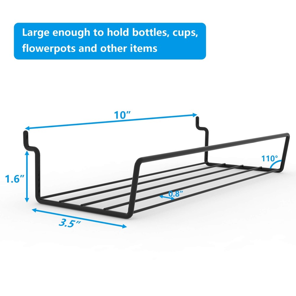 4 Pack Black Pegboard Shelves Peg Board Hooks Tool Organizer Storage