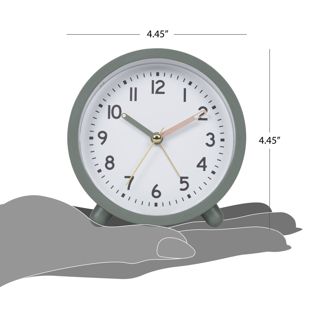 Green Mini Analog Alarm Clock Compact