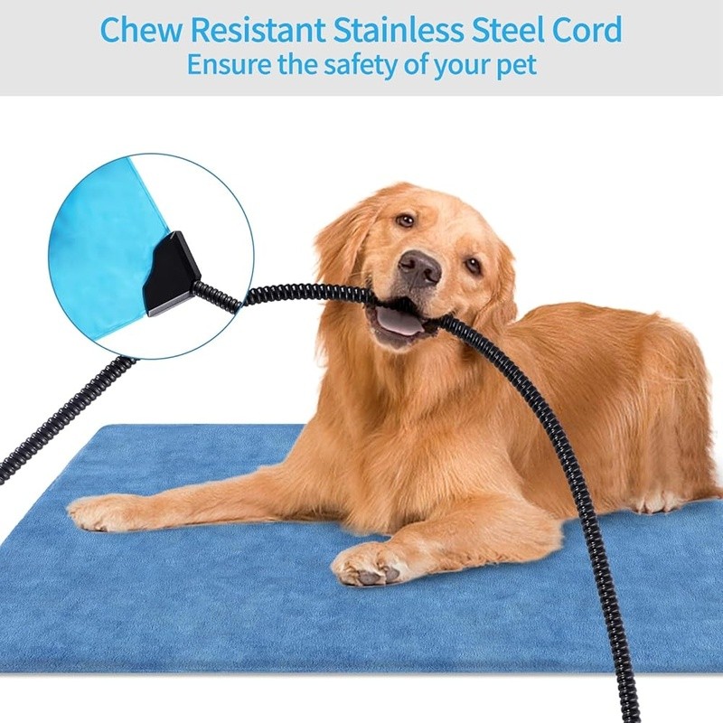 Electric Pet Heating Pad W/ Temperature Control Timer Waterproof Non Skid Bottom