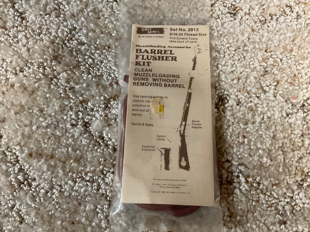 Uncle Mike’s Barrel Flusher Kit 2913 Muzzleloader 5/16-24 Thread size