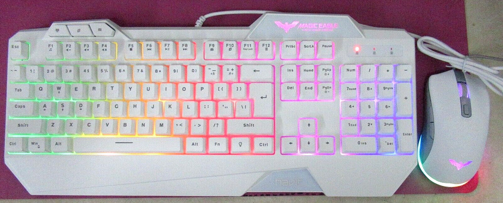 Havit Game Series Magic Eagle White-rainbow back lit keyboard and mouse