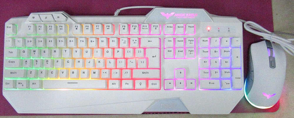 Havit Game Series Magic Eagle White-rainbow back lit keyboard and mouse