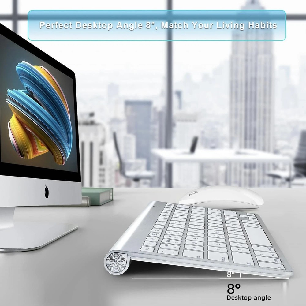 Wireless Keyboard and Mouse for Macbook Bluetooth USB C Compatible 2.4G wireless
